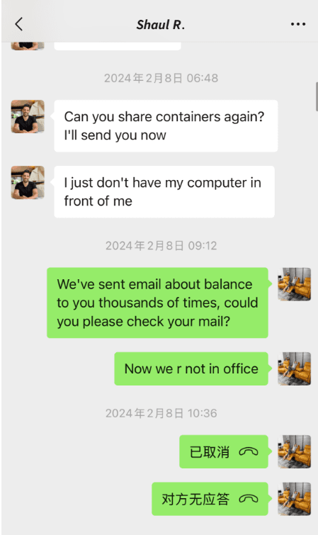 Image of not replying from the cheater Valyou Furniture